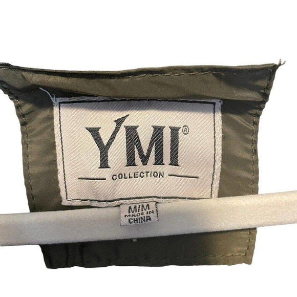 YMI Collection Olive Polyester Faux Fir Lined Women's Hooded Quilted Vest Sz Med - Picture 4 of 15